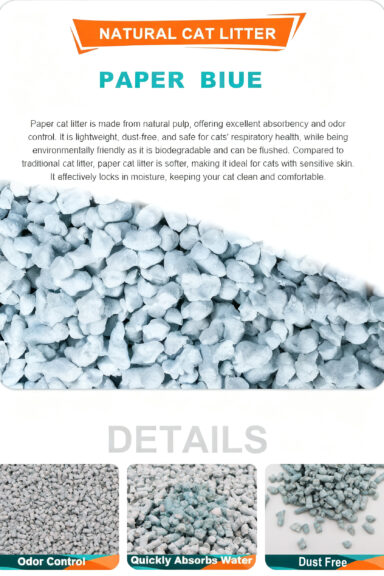 Natural paper cat litter
