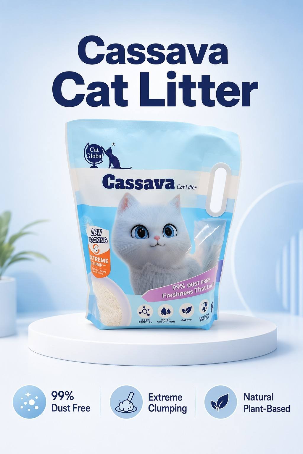 cassava cat litter